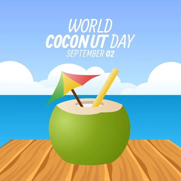 Vector Graphic World Coconut Day Good World Coconut Day Celebration — Stockvektor