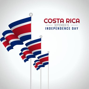 Kosta Rika bağımsızlık gününün vektör grafiği Kosta Rika bağımsızlık günü için iyi. düz dizayn. İlan tasarımı. Düz illüstrasyon.