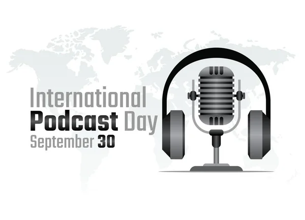 Uluslararası podcast gününün vektör grafiği uluslararası podcast günü kutlaması için iyi. düz dizayn. İlan tasarımı. Düz illüstrasyon.