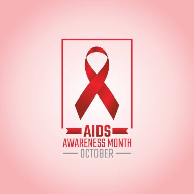 AIDS farkındalığı ayının vektör grafiği AIDS farkındalık ayı kutlamaları için iyidir. düz dizayn. İlan tasarımı. Düz illüstrasyon.