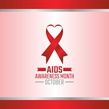 AIDS farkındalığı ayının vektör grafiği AIDS farkındalık ayı kutlamaları için iyidir. düz dizayn. İlan tasarımı. Düz illüstrasyon.