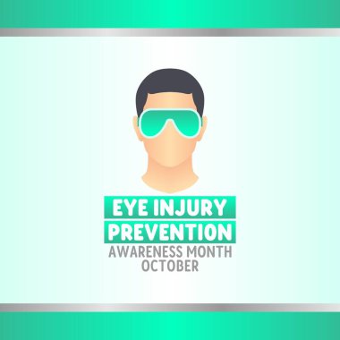 Göz yaralanması ayının vektör grafiği göz yaralanması farkındalığı ayı kutlamaları için iyidir. düz dizayn. İlan tasarımı. Düz illüstrasyon.