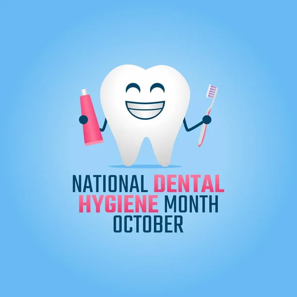 Vetor Gráfico Dia Nacional Higiene Dentária Bom Para Celebração Nacional — Vetor de Stock
