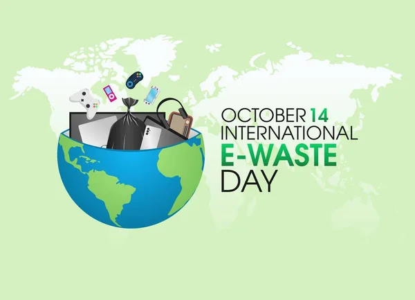 Uluslararası e-atık gününün vektör grafiği uluslararası e-atık günü kutlamaları için iyidir. düz dizayn. İlan tasarımı. Düz illüstrasyon.