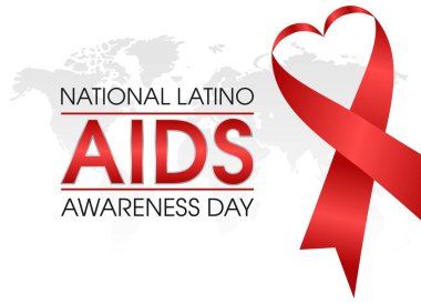 Ulusal Latin AIDS Farkındalık Günü 'nün vektör grafiği ulusal Latin AIDS Farkındalık Günü kutlamaları için iyidir. düz dizayn. İlan tasarımı. Düz illüstrasyon.