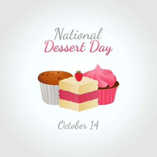 Vectorgrafiek Van Nationale Dessertdag Goed Voor Nationale Dessertdag Viering Plat — Stockvector
