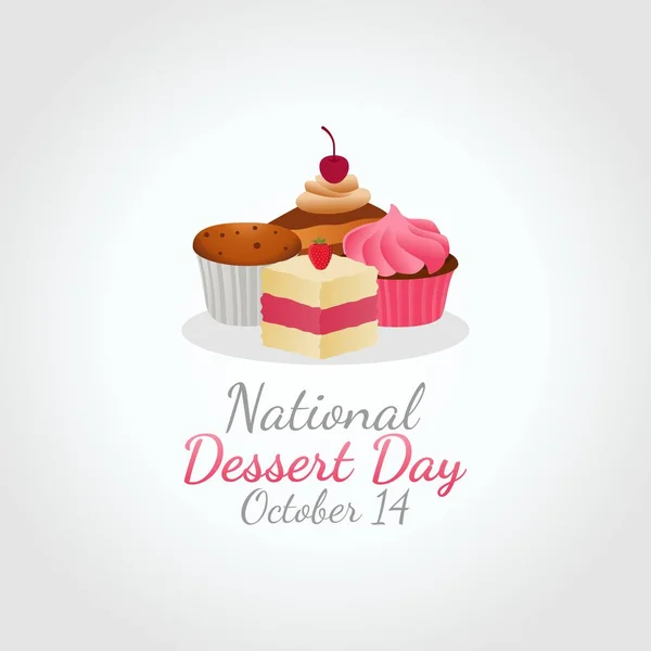 Vectorgrafiek Van Nationale Dessertdag Goed Voor Nationale Dessertdag Viering Plat — Stockvector