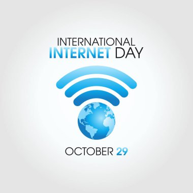 Uluslararası internet gününün vektör grafiği uluslararası internet günü kutlamaları için iyidir. düz dizayn. İlan tasarımı. Düz illüstrasyon.