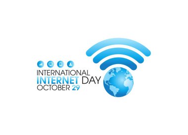 Uluslararası internet gününün vektör grafiği uluslararası internet günü kutlamaları için iyidir. düz dizayn. İlan tasarımı. Düz illüstrasyon.