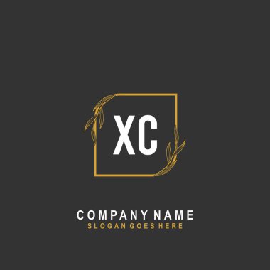 İlk harf XC imzası, güzellik monogramı ve zarif logo tasarımı, ilk imzadan oluşan el yazısı logosu, düğün, moda, çiçek ve botanik yaratıcı şablona sahip.