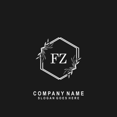 İlk harf FZ İmza El yazısı Logo Vektörü