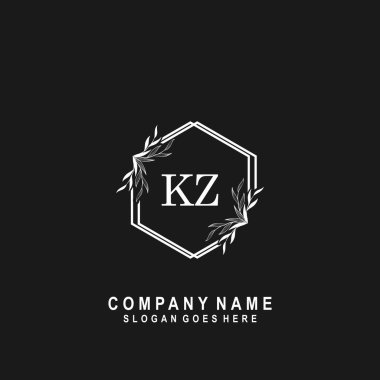 İlk harf KZ İmza El yazısı Logo Vektörü