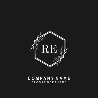 İlk harf RE İmza El yazısı Logo Vektörü