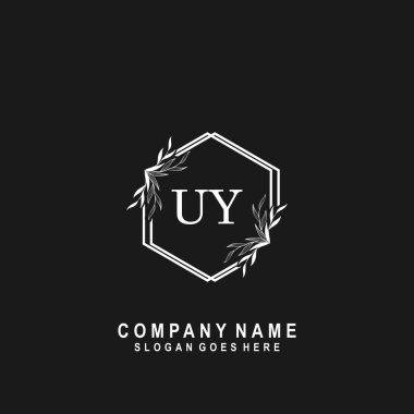 İlk harf UY İmza El yazısı Logo Vektörü