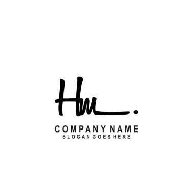 İlk harf HM İmza El yazısı Logo Vektörü