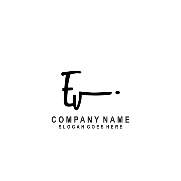 Carta Inicial Firma Caligrafía Logo Vector — Vector de stock