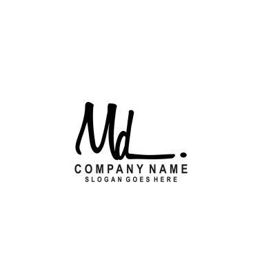 İlk harf MD İmza El yazısı Logo Vektörü