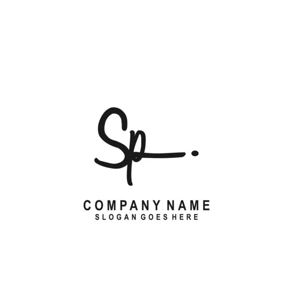 Carta Inicial Firma Caligrafía Logo Vector — Archivo Imágenes Vectoriales