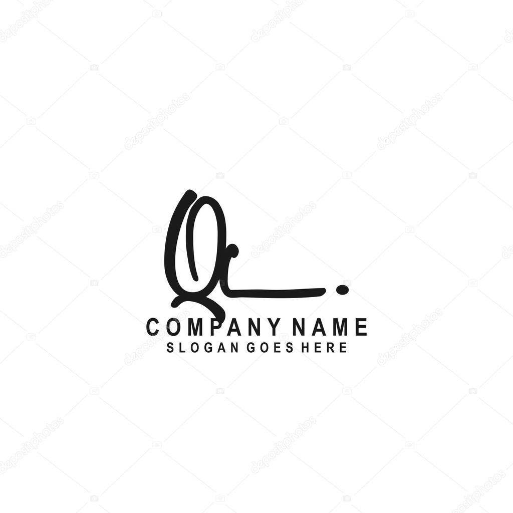 Initial letter OC Signature handwriting Logo Vector
