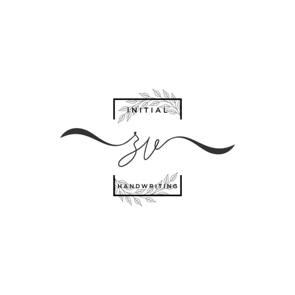 Monogramma Bellezza Iniziale Elegante Design Del Logo Logo Scrittura Mano — Vettoriale Stock