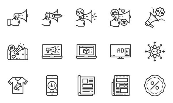 Icônes Promotion Publicitaire Illustration Vectorielle Mégaphone Marketing Vente Campagne — Image vectorielle