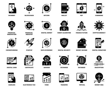 Finansal Endüstri Simgeleri, Piksel Mükemmel Tasarım Web Sitesi Grafik Raporu Logo Bilgisi, En İyi Kalite Özet Sembol Koleksiyonu Simgesi Simgesi İllüstrasyonu Kullanımı İçin Basit Ayarlar 