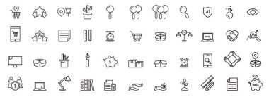 İş yeri İş yeri Vektör Satırı Simgeleri