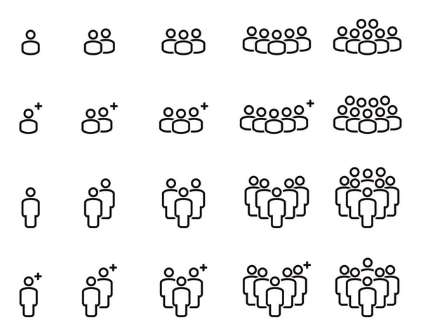 People Business Vector Line Icons Person Crowd Work Group Team — Stok Vektör