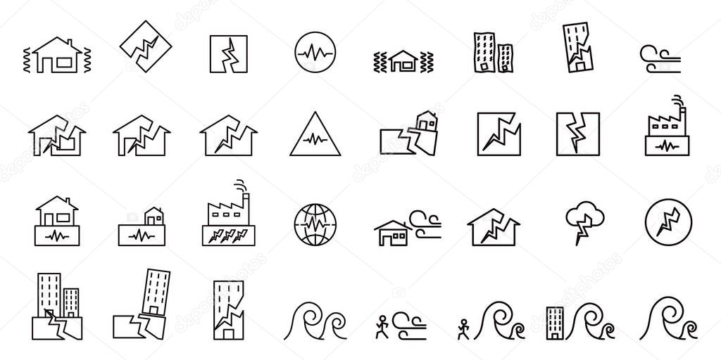Earthquake Icon . line symbol vector illustration