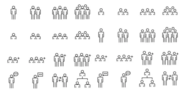Рабочая Группа People Icons Line Team Vector — стоковый вектор