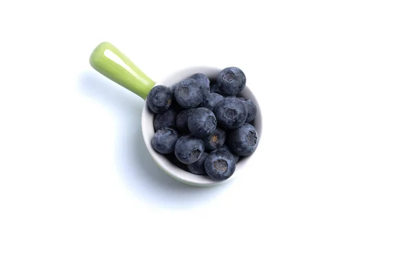 Blueberries Ceramic Cup White Background — Stock Photo, Image