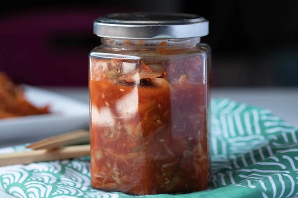Kimchi Lechuga Picante Comida Coreana Comida Vegetariana Buena Para Salud — Foto de Stock