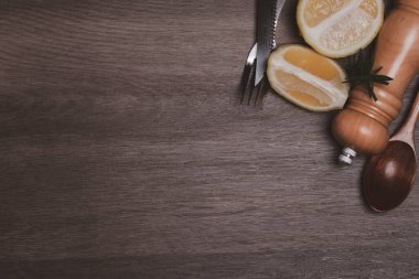 biber arkaplan limon biftek seti gri