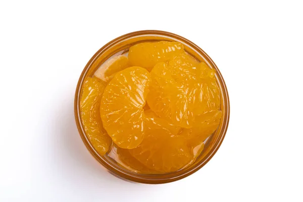 Πορτοκάλι Σιρόπι Διάφανο Ποτήρι Επιδόρπιο — Φωτογραφία Αρχείου