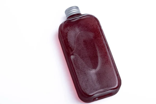 Grape Juice Clear Bottle White Background — ストック写真