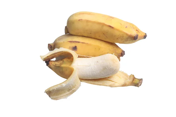 Banan Vit Bakgrund Dekorerad — Stockfoto