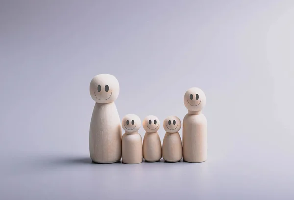 wooden figures of family members, Family relationship symbol