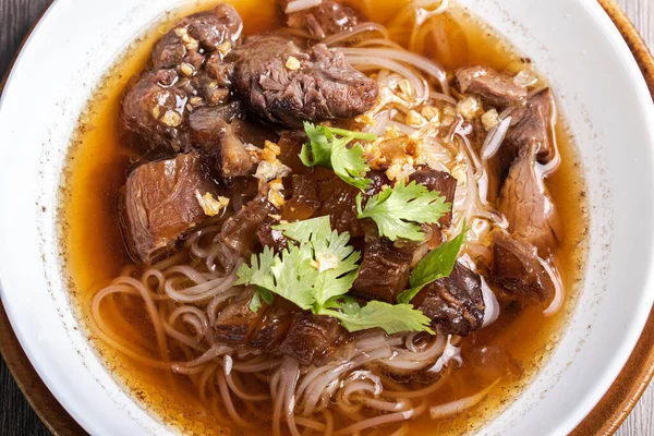 Braised beef noodles, small noodles. Thai food.