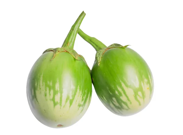 Fresh Green Eggplant White Background Isolated Image — ストック写真