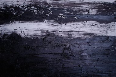 Abstract black and white painting, acrylic