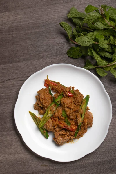 Stir Fried Tuna Chili Paste Spicy Thai Food — Stock Photo, Image