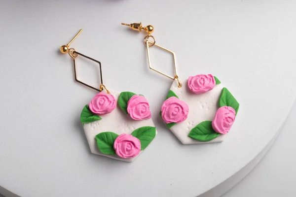 Handmade earrings from jewelry polymer clay.