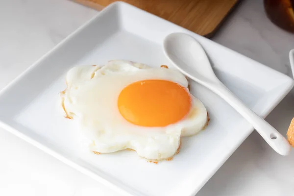 Fried Eggs Bread Coffee Breakfast Set — Fotografia de Stock