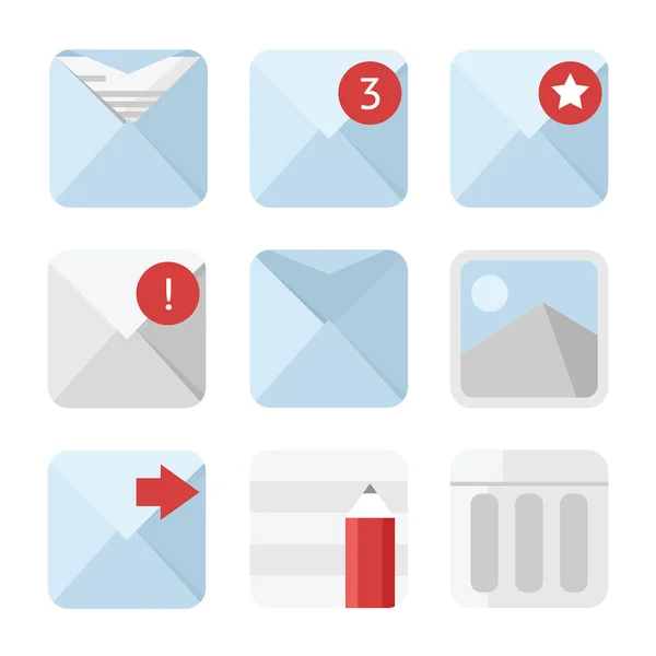 Mail-Icons gesetzt — Stockvektor