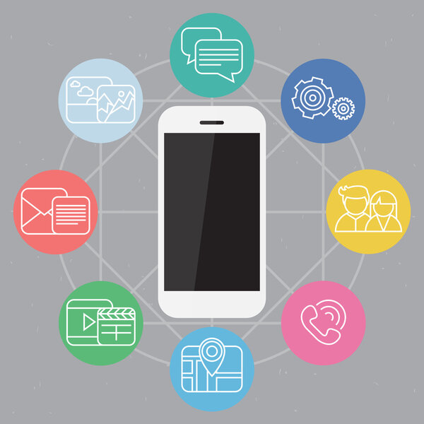 Иллюстрация функций мобильного телефона
