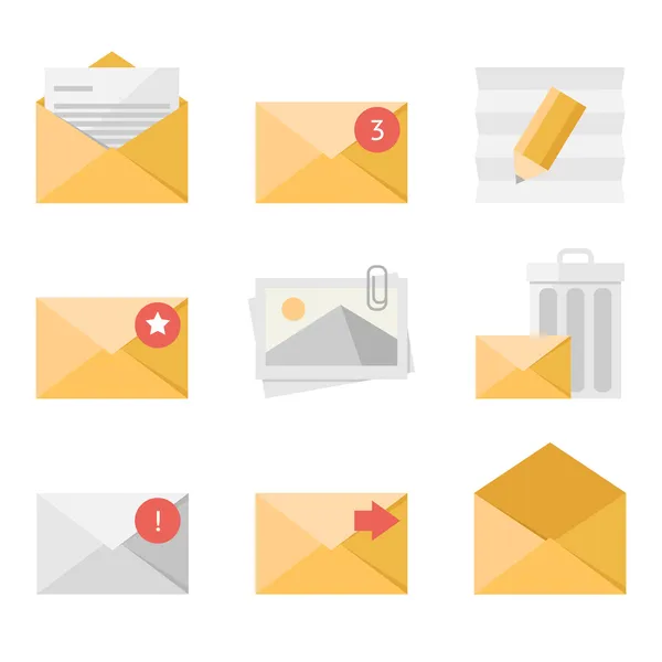 Mail icon set — Stock Vector