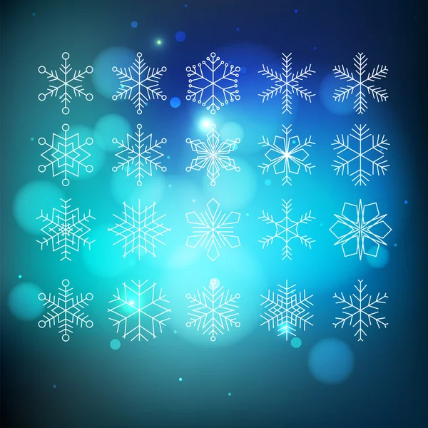 Snowflake set — Stock Vector