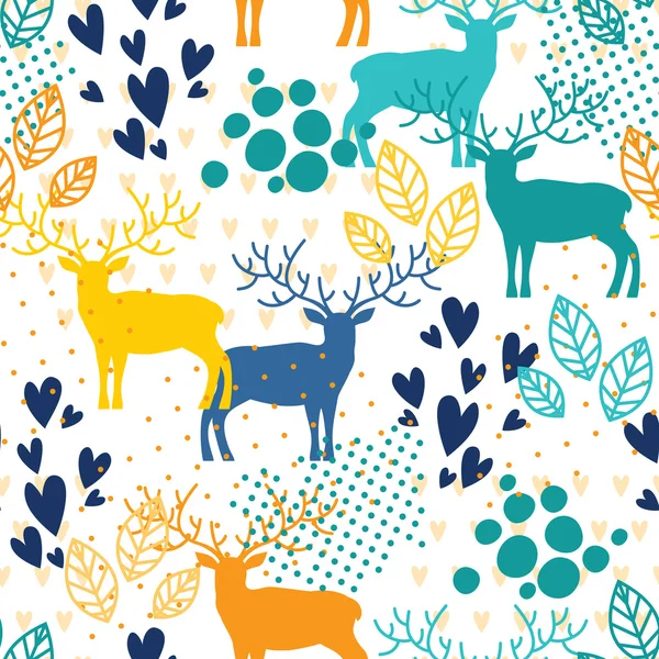 Design seamless background with deer — Stock Vector