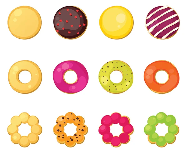 Donuts unterschiedlichen Stils — Stockvektor