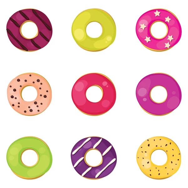 Donuts set — Stockvector
